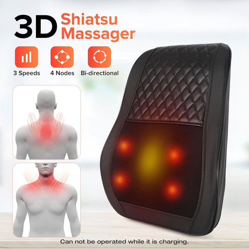 כרית עיסוי שיאצו מחממת 4 ראשי עיסוי