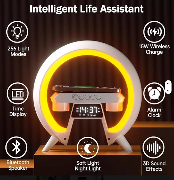 רמקול Bluetooth עם תאורת אווירה וטעינה אלחוטית NY-G6A
