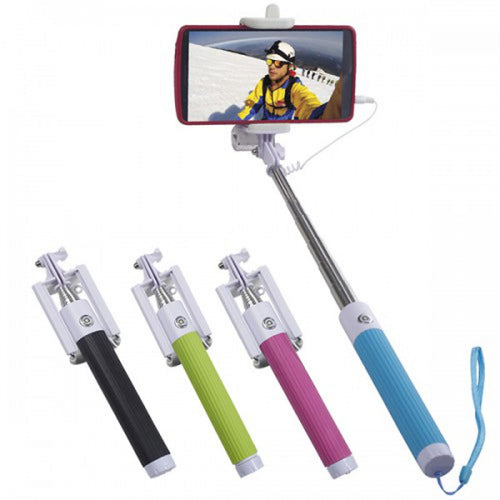 מוט טלסקופי לצילום סלפי עם כבל וכפתור