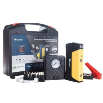 מטען בוסטר חירום מקצועי 13600 Mah לרכב משולב קומפרסור