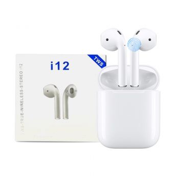 אוזניות Touch Bluetooth In-Ear אלחוטיות עם בית טעינה - i12 משודרגות