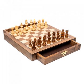 לוח שחמט עם מגירות- כלי מתכת- 31 ס"מ