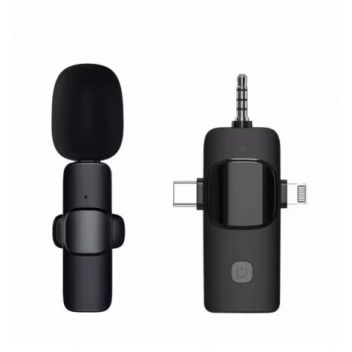 מיקרופון אלחוטי דש בלוטוס חיבורים AUX+TUPE C+IPHONE 