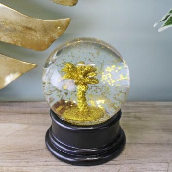 כדור שלג מהודר בסגנון וינטג' | Golden Palm Tree Snow Globe