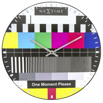 שעון קיר צבעוני בעיצוב טלוויזיה TV | זכוכית DOME