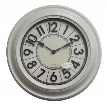 שעון קיר פלחים מעוצב דגם ממפיס לבית ולמשרד | לבן 40 ס"מ