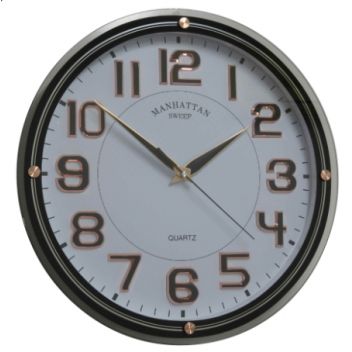 שעון קיר אלגנטי בשילוב צבעי שחור וזהב דגם סינגפור | 40 ס"מ