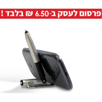 עט כתיבה שהופכת למעמד לטלפון נייד עם פנס וכרית טאצ' 4 ב-1