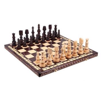 לוח שחמט עץ מהודר עבודת יד 60 ס"מ