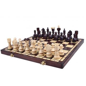 לוח שחמט עץ מהודר עבודת יד 42 ס"מ