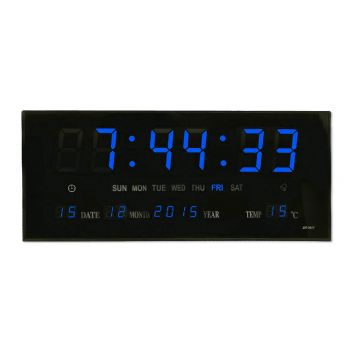 שעון דיגיטלי לקיר 36 ס''מ - כחול