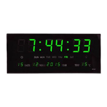 שעון דיגיטלי לקיר 36 סמ - ירוק