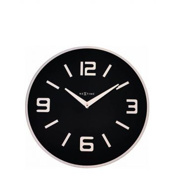 שעון קיר עגול שחור 43 ס"מ