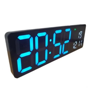שעון קיר LED דיגיטלי USB עם תצוגת טמפרטורה ותאריך