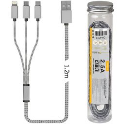 כבל USB מפוצל לטעינה נמתח