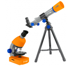 סט מיקרוסקופ וטלסקופ לילדים BRESSER