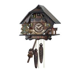 שעון קוקיה איכותי עם עיטורים מעץ מלא עבודת יד