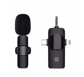 מיקרופון אלחוטי דש בלוטוס חיבורים AUX+TUPE C+IPHONE 