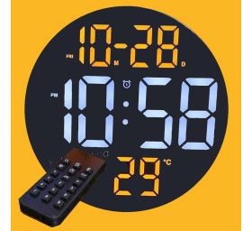 שעון קיר דיגיטלי שולחני עם שלט