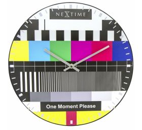 שעון קיר צבעוני בעיצוב טלוויזיה TV | זכוכית DOME