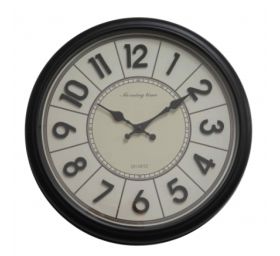 שעון קיר קלאסי עם ספרות בולטות דגם סיאטל | מסגרת שחורה 40 ס"מ