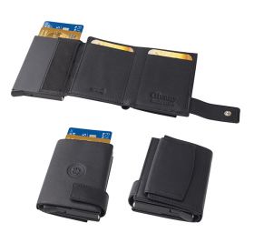 ארנק בטיחות RFID + NFC מעור שולף כרטיסים ותאים לשטרות ומטבעות Givony