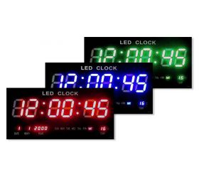 שעון קיר דיגיטלי לד 46 ס''מ - 3 צבעים 