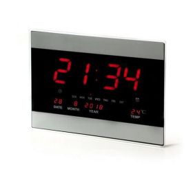 שעון קיר דיגיטלי כולל תאריך טמפרטורה ויום תאורה אדומה