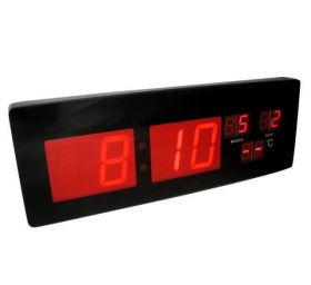 שעון קיר דיגיטלי 51.5 סמ עם מד טמפרטורה ותאריך