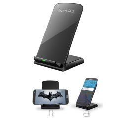 מעמד שולחני משולב עם משטח טעינה אלחוטי 15W