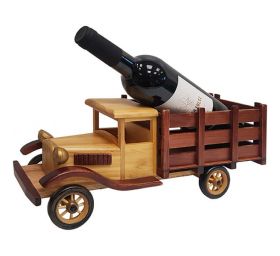 מעמד לבקבוק יין - משאית עתיקה מעץ