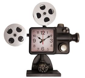 שעון שולחני בצורת מקרן קולנוע רטרו