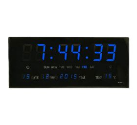 שעון דיגיטלי לקיר 36 ס''מ - כחול