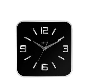 שעון ריבועי זכוכית שחור 43X43 ס"מ