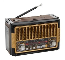 רדיו בעיצוב רטרו עם רמקול בלוטוס ונגן נטען וסוללות