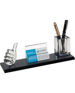 מעמד עטים קריסטל לשולחן המנהל